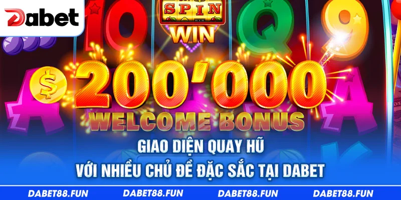Giao diện quay hũ với nhiều chủ đề đặc sắc tại Dabet